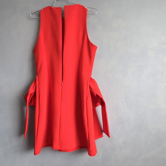 MISS ROSIER RED SLEEVELESS ACCENT BOW, MINI DRESS SIZE, M, NWOT - Picture 10 of 15